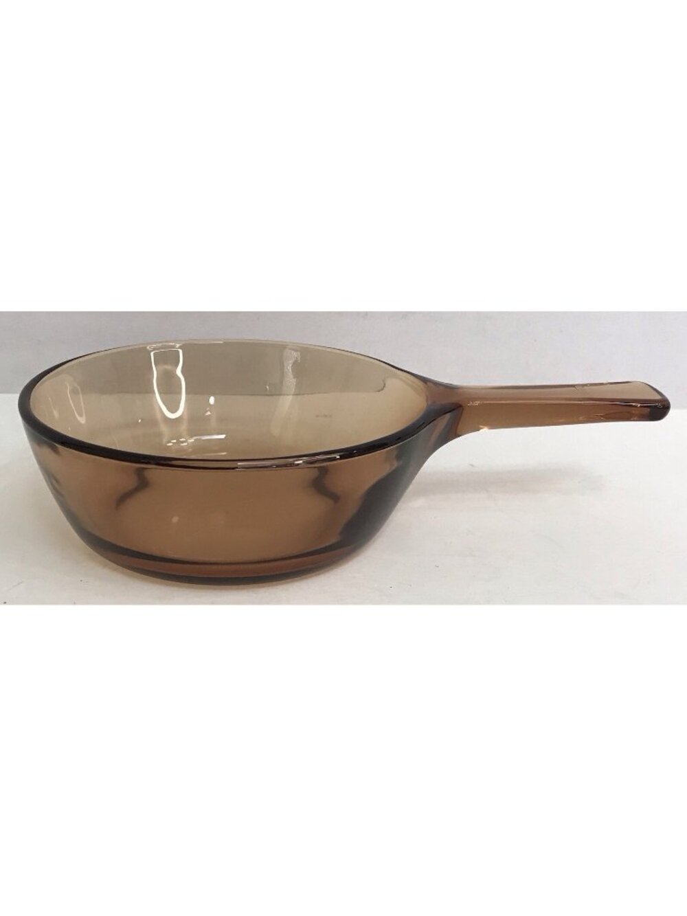 Vintage Corning Ware Visions Amber Brown Glass .5 Liter Small Sauce Pan No Lid B